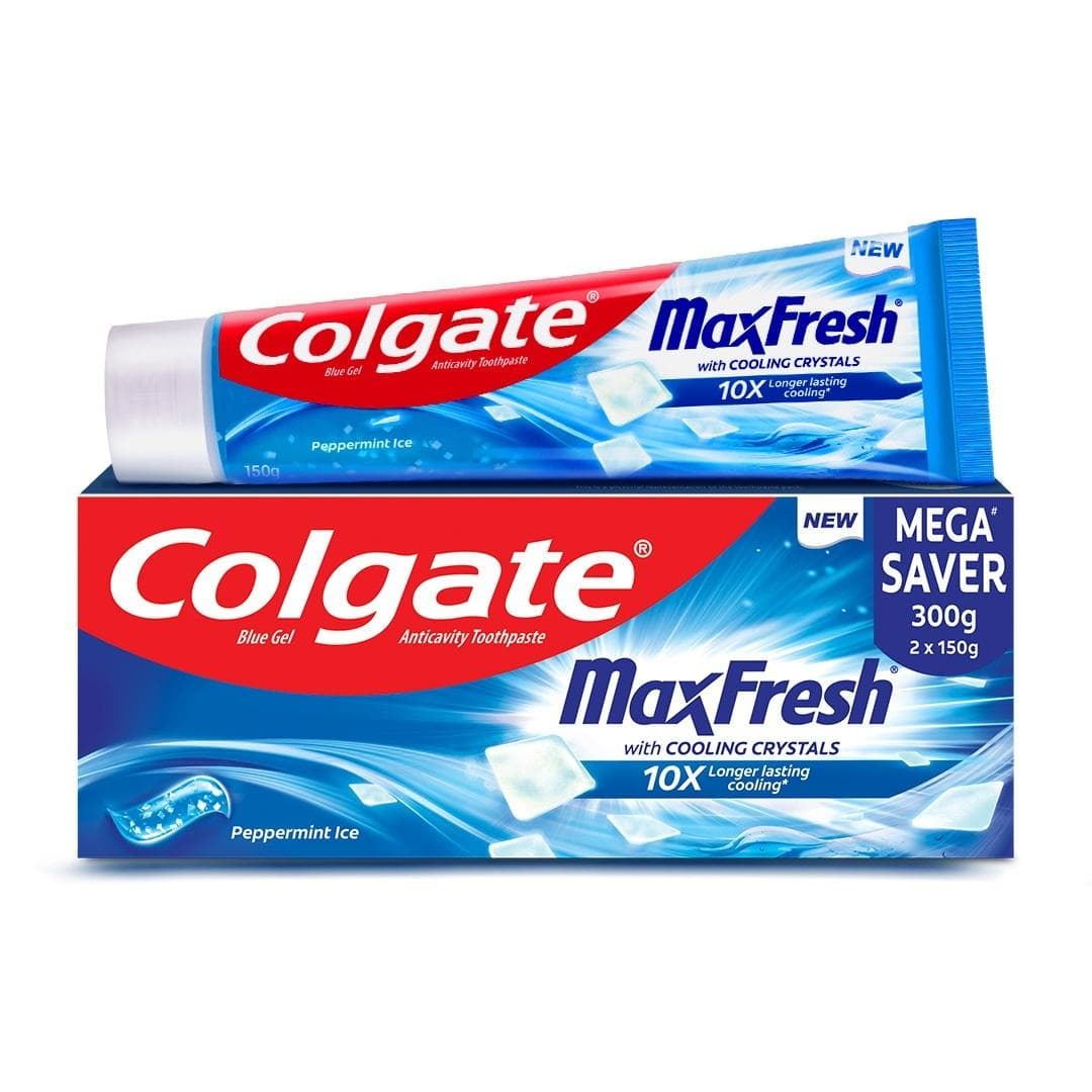 Colgate Max Fresh Peppermint Ice Blue Gel Toothpaste