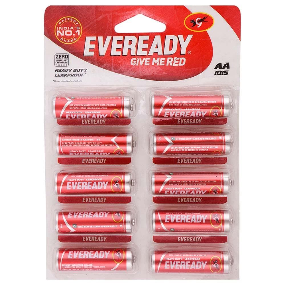 Eveready Red 1015 AA Carbon Zinc Batteries