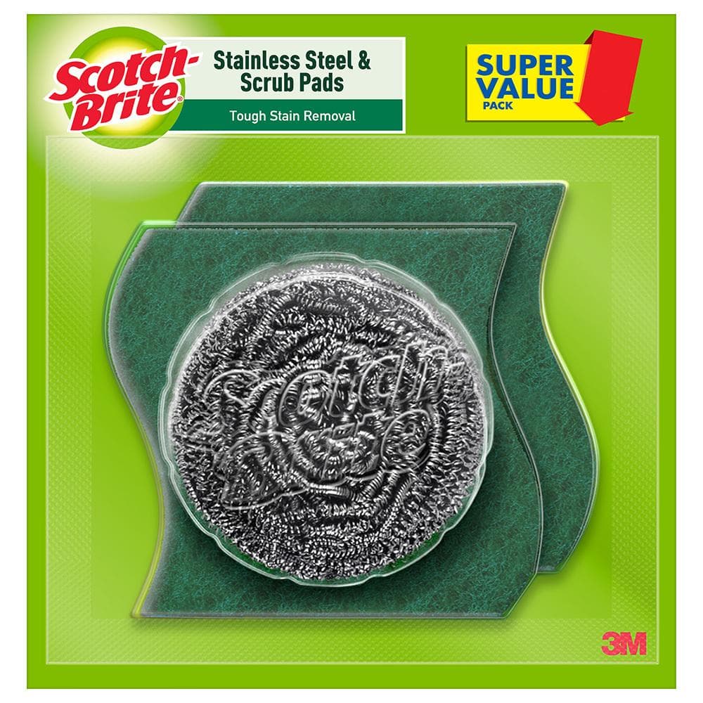Scotch-Brite Stainless Steel Scrub with 2 Scrub Pads