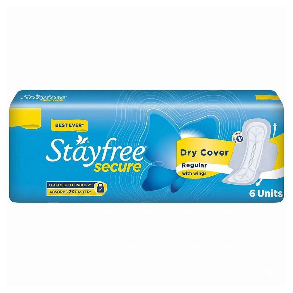 Stayfree Secure Dry Cover Wings Regular Sanitary Pad