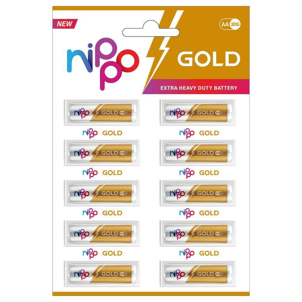 Nippo Gold AA UM 3DG Extra Heavy Duty Batteries