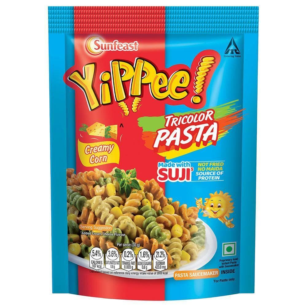 Sunfeast Yippee Suji Creamy Corn Tricolour Pasta