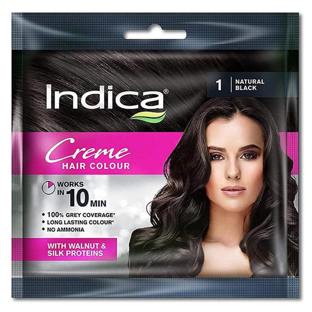 Indica 10 Minute Creme Hair Colour, Natural Black