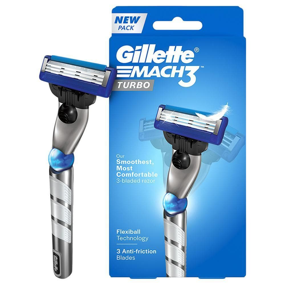 Gillette Mach3 Turbo Manual Shaving Razor 3 Blades