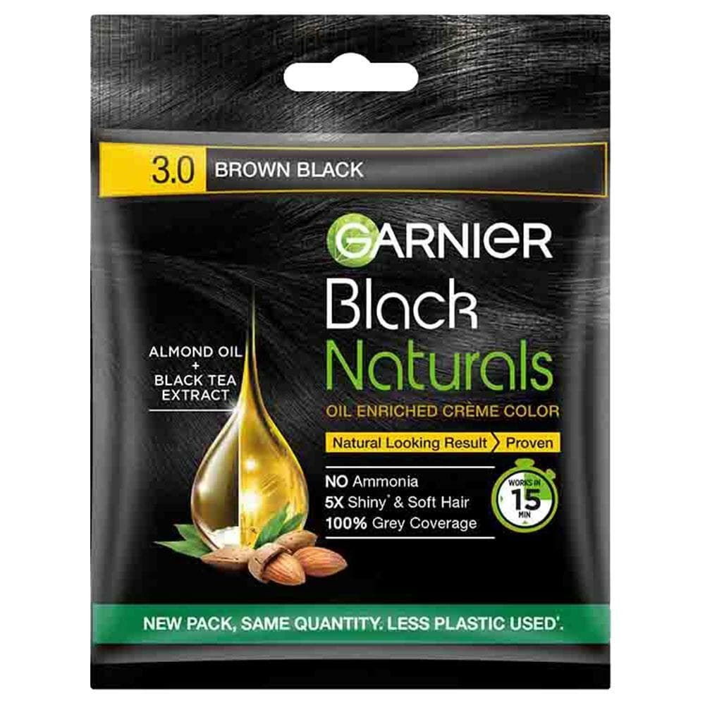 Garnier Black Naturals Oil Enriched Ammonia Free Hair Colour, Brown Black