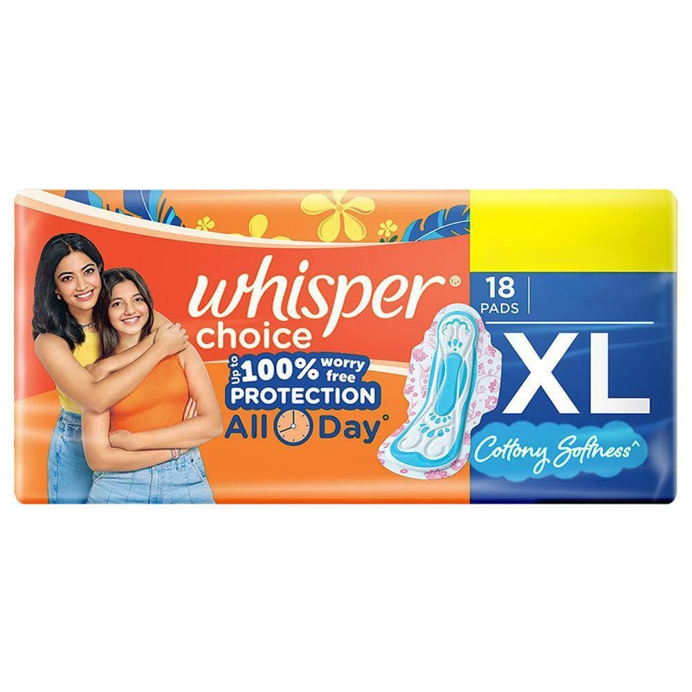 Whisper Choice Sanitary Napkin with Wings (XL)18 pads