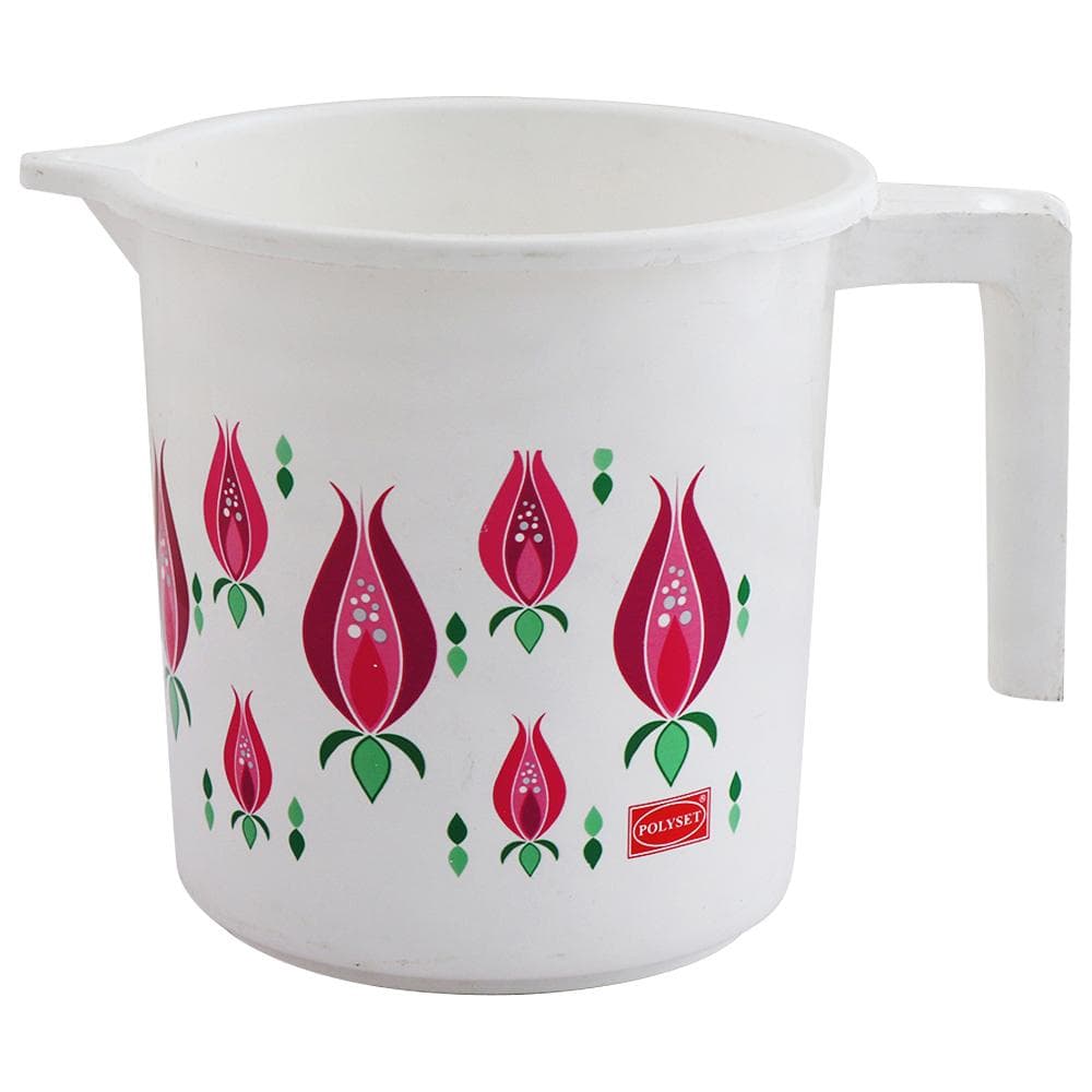 Polyset Flora White & Pink Printed Plastic Mug