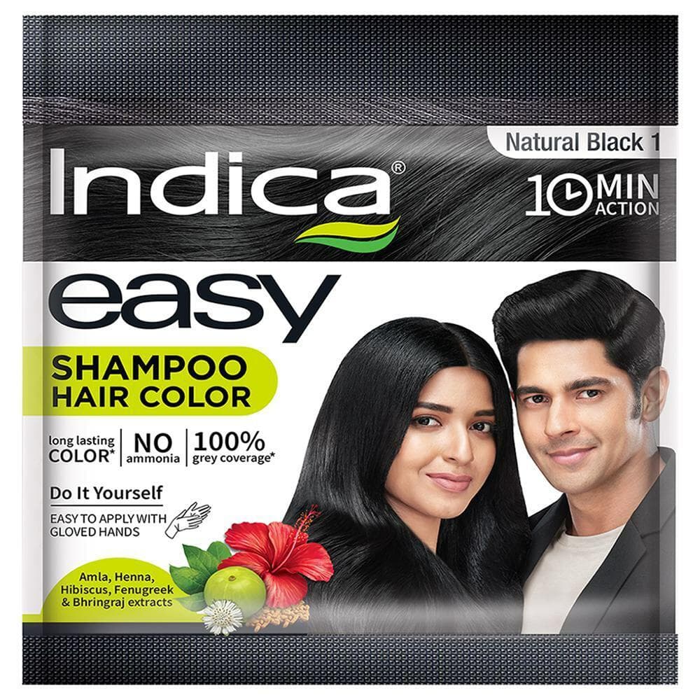 Indica Easy Shampoo Hair Colour, Natural Black (1)