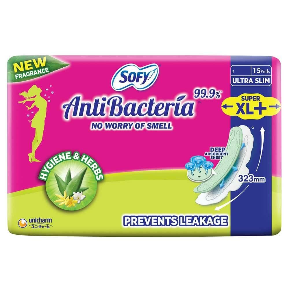 Sofy AntiBacteria Sanitary Napkin with Wings (XL+) 15 pads