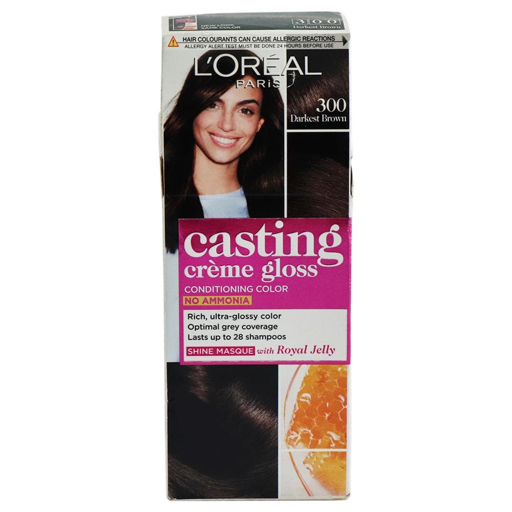 L'Oreal Paris Casting Creme Gloss Conditioning Hair Color, Darkest Brown (300) 21 g +
