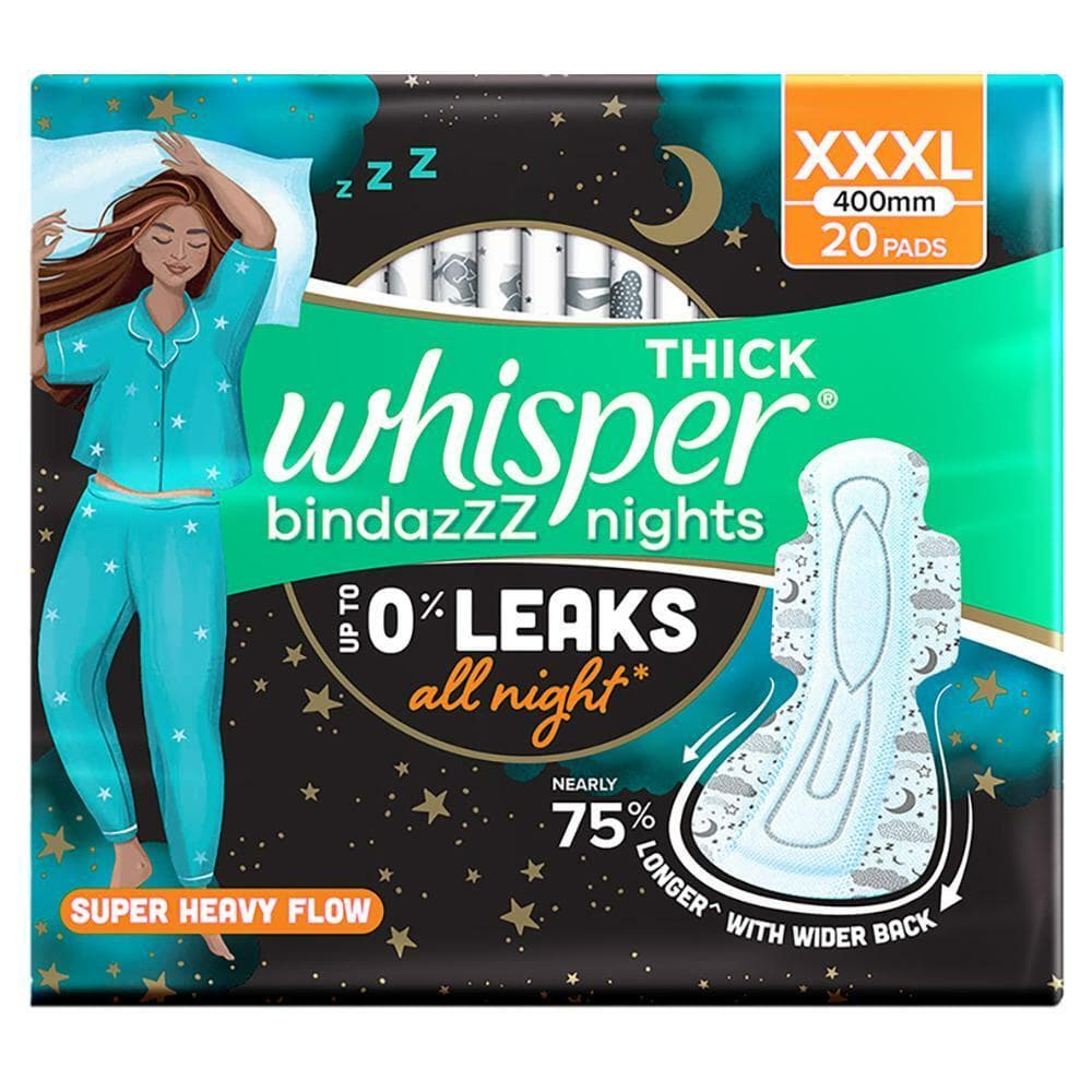 Whisper Bindazzz Nights XXXL Sanitary Napkin 20 Pads