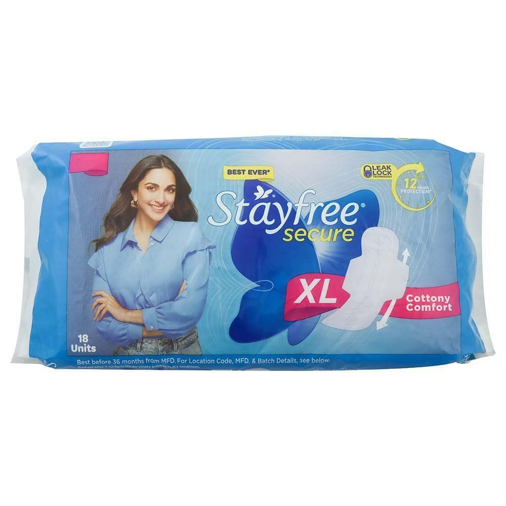 Stayfree Secure Sanitary Pads Pack of 18 XL