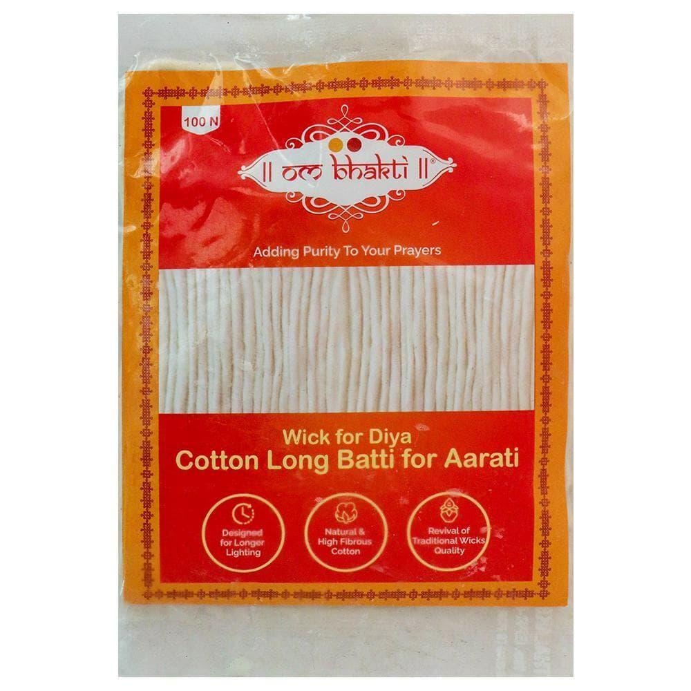 Om Bhakti Cotton Diya Long Wick/Batti