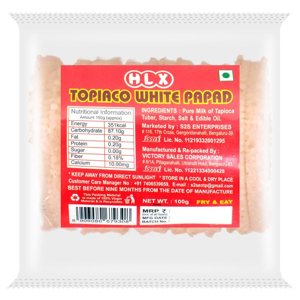 HLX Topiaco White Sago Papad