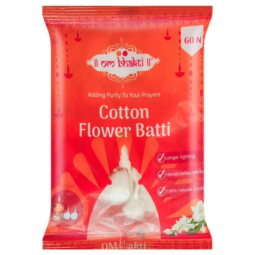 Om Bhakti Cotton Flower Batti/Wick for Diya