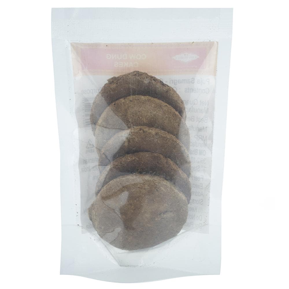 Om Bhakti Light Brown Cow Dung Cake Pouch