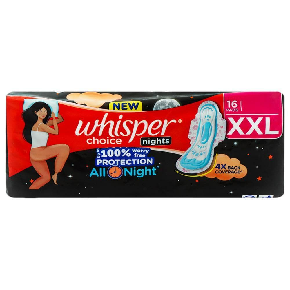 Whisper Choice Night Sanitary Pads (XXL) 16 Pads