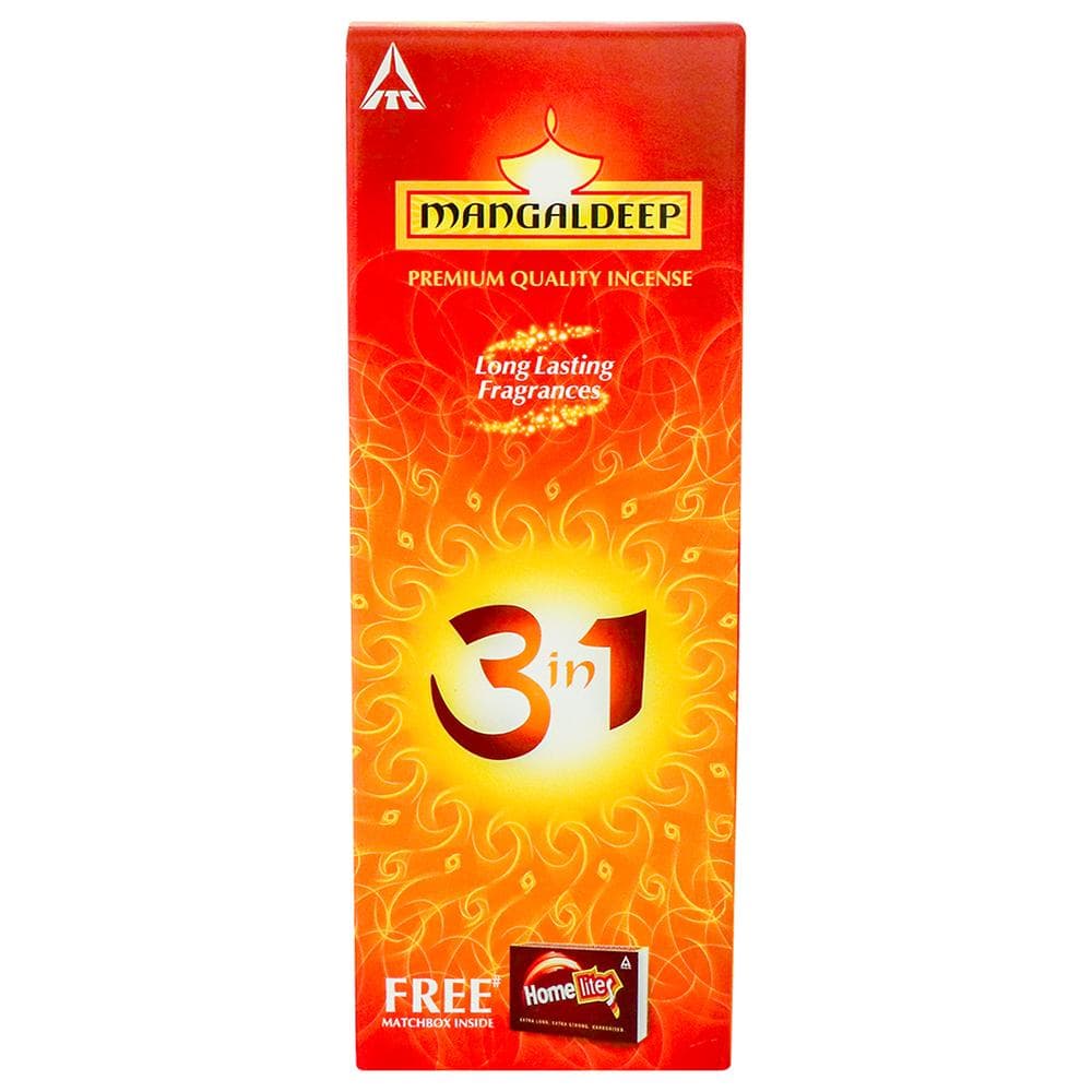 Mangaldeep 3 In 1 Premium Incense Stick With Free Matchbox