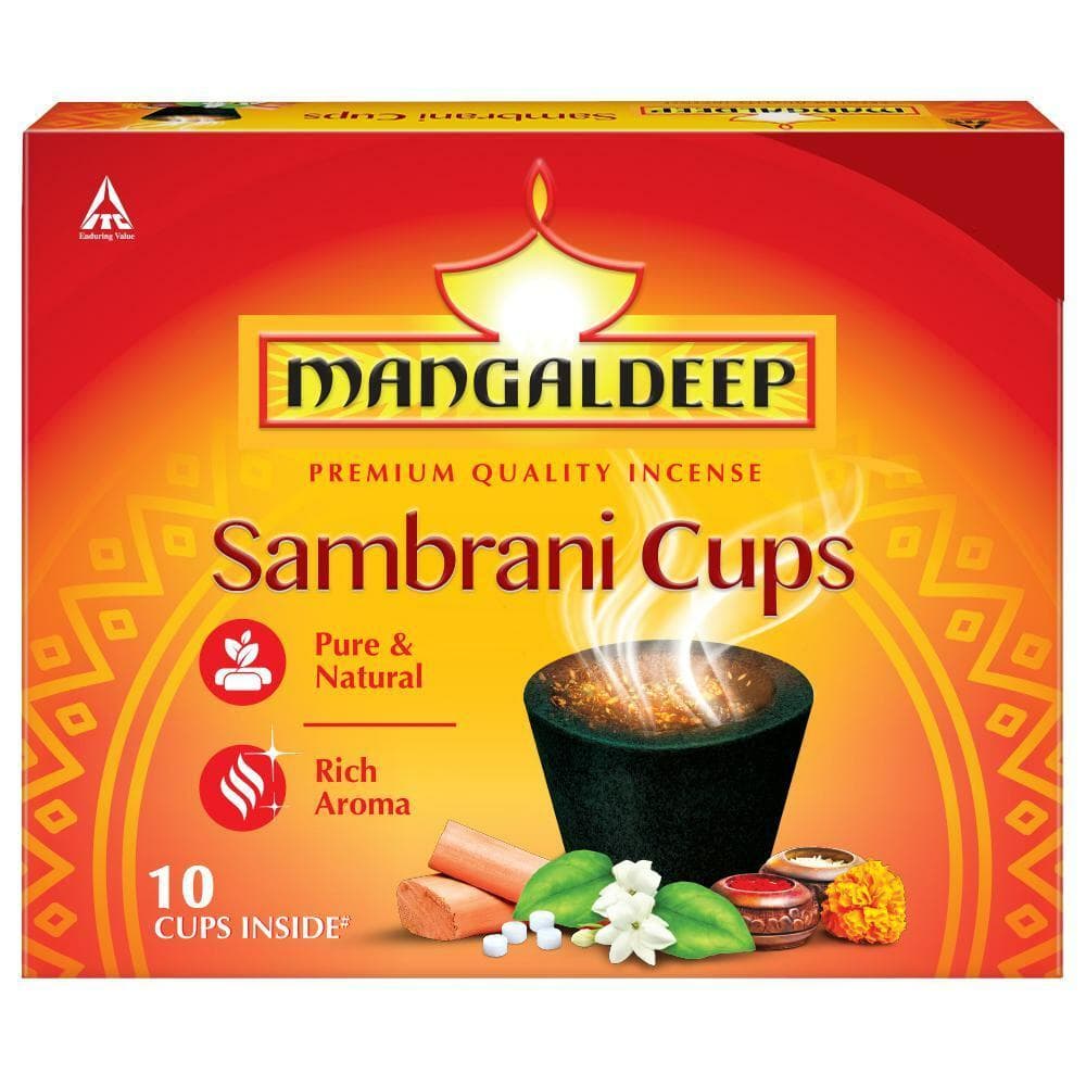 Mangaldeep Sambrani Cups 10 pcs And Holder