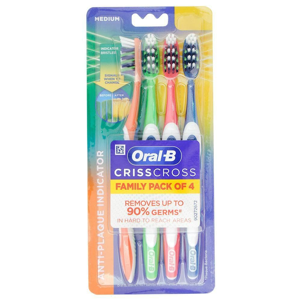 Oral-B Assorted Criss Cross Anti Plaque Indicator Medium Toothbrush