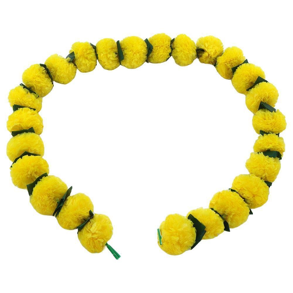 Flower Yellow Toran with Patti Fold