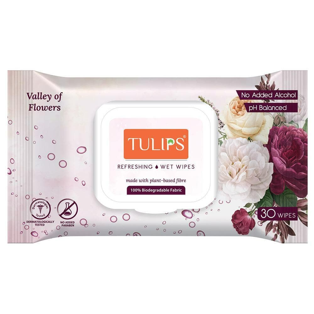 Tulips Valley of Flowers 30 Wet Wipes