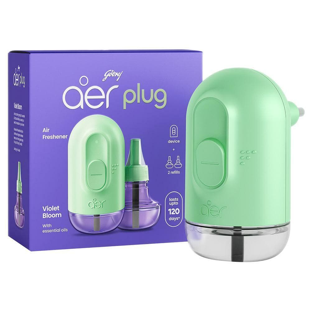 Godrej Aer Plug Violet Bloom Air Freshener + 2 Refill