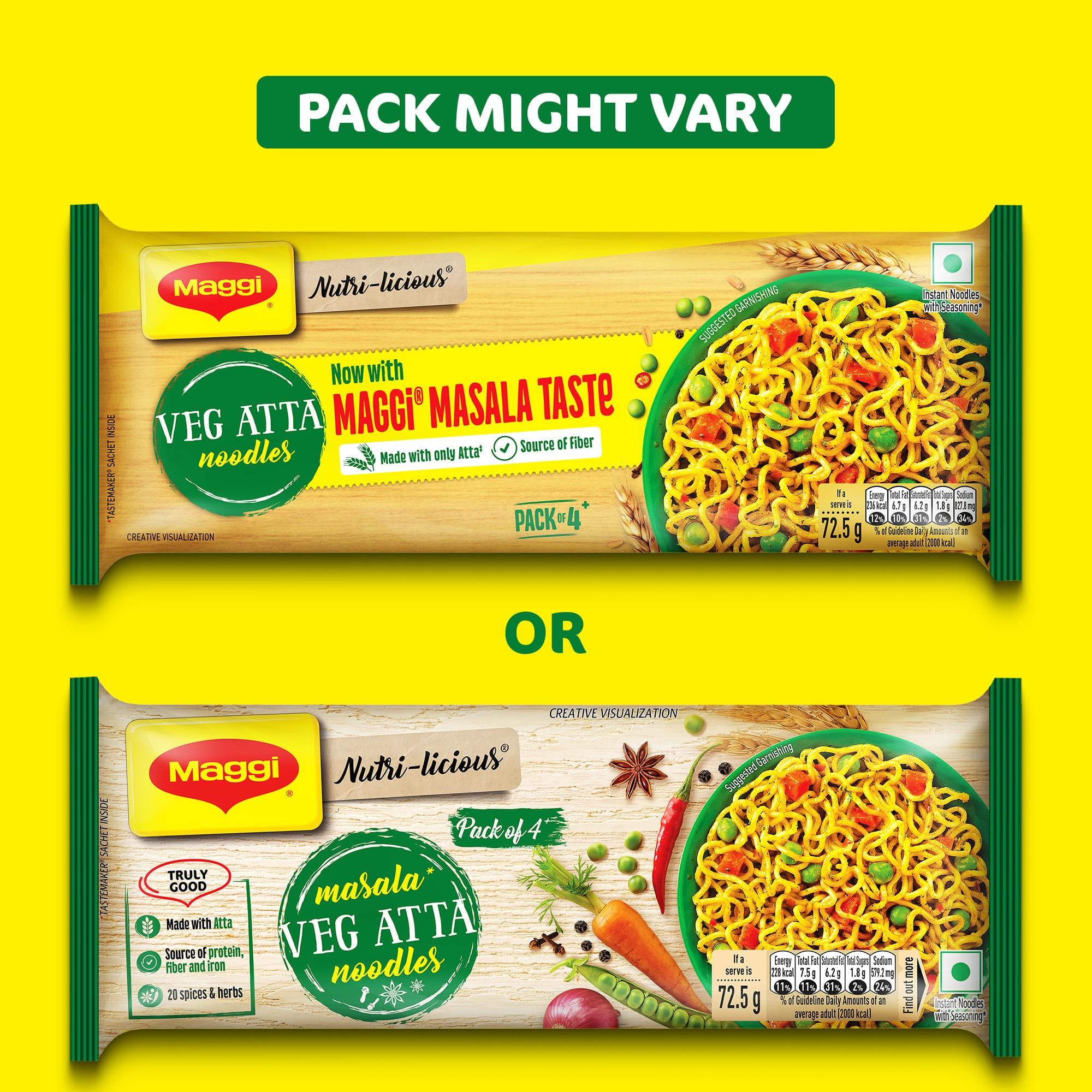 Maggi Nutri-Licious Masala Veg Atta Noodles