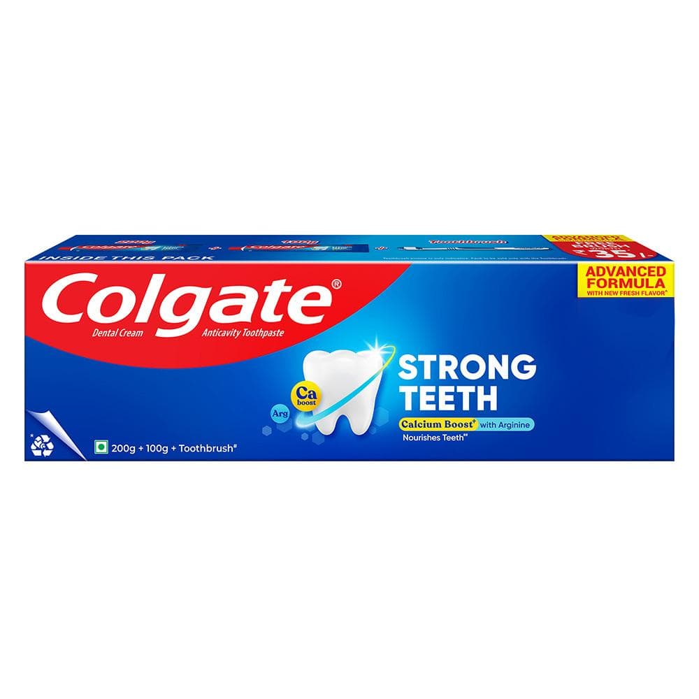 Colgate Strong Teeth Dental Cream Toothpaste with Toothbrush