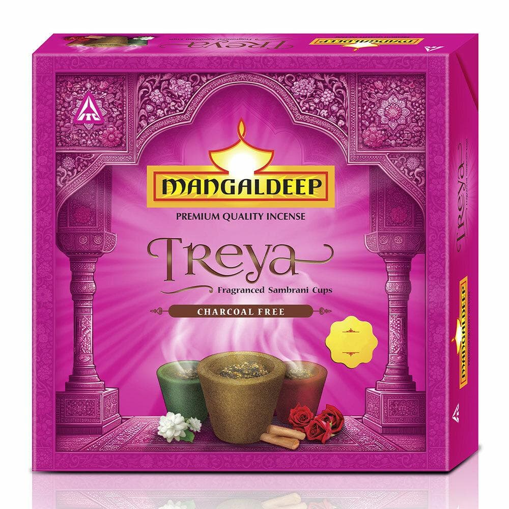 Mangaldeep Traya Cup Sambrani 3 In 1 9n + 1 Holder