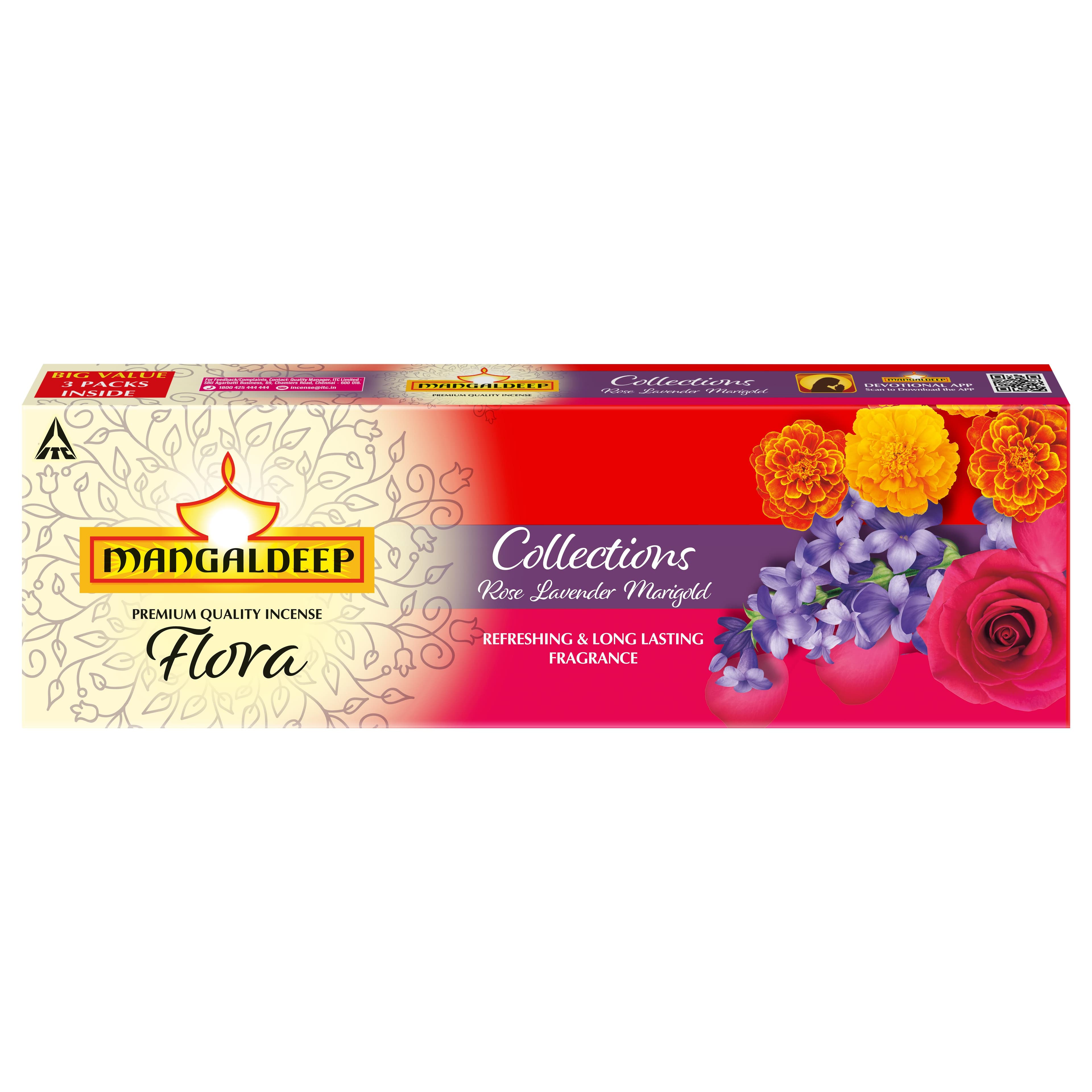 Mangaldeep Flora Collections 3in1 incense Sticks