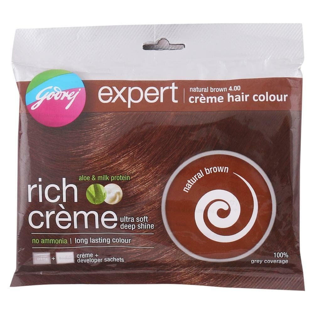 Godrej Expert Rich Creme Ammonia Free Hair Colour, Natural Brown