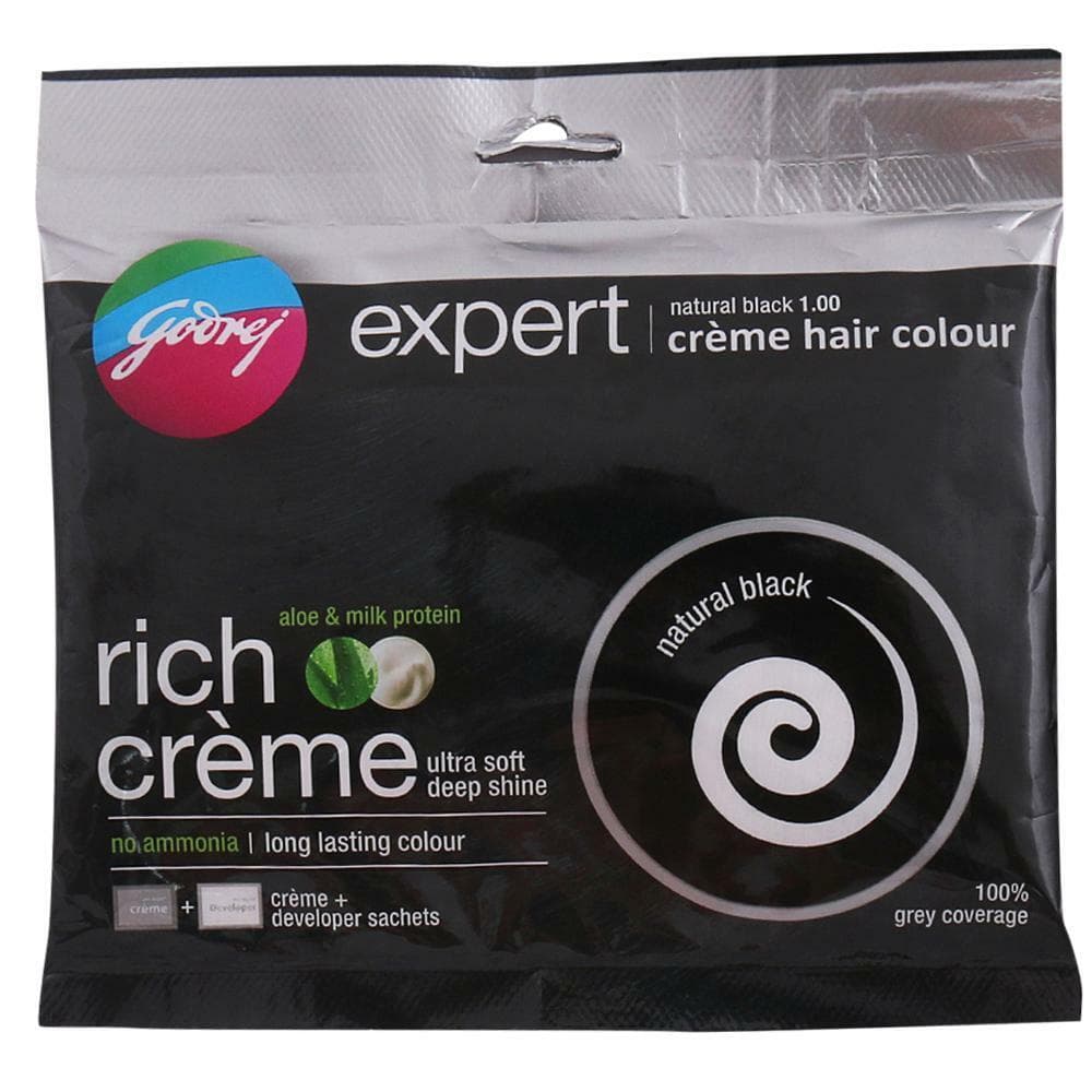 Godrej Expert Rich Creme Ammonia Free Hair Colour, Natural Black