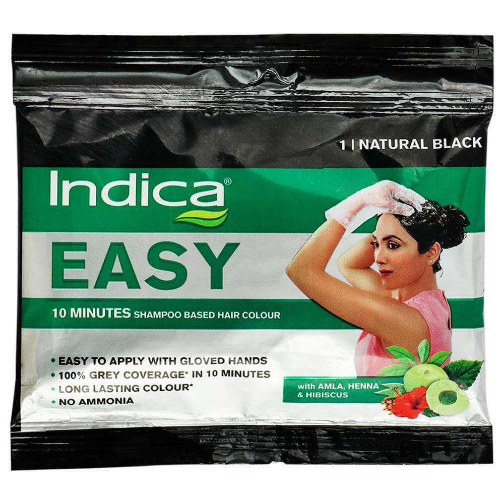 Indica Easy Shampoo Based Ammonia Free Hair Colour, Natural Black (1)