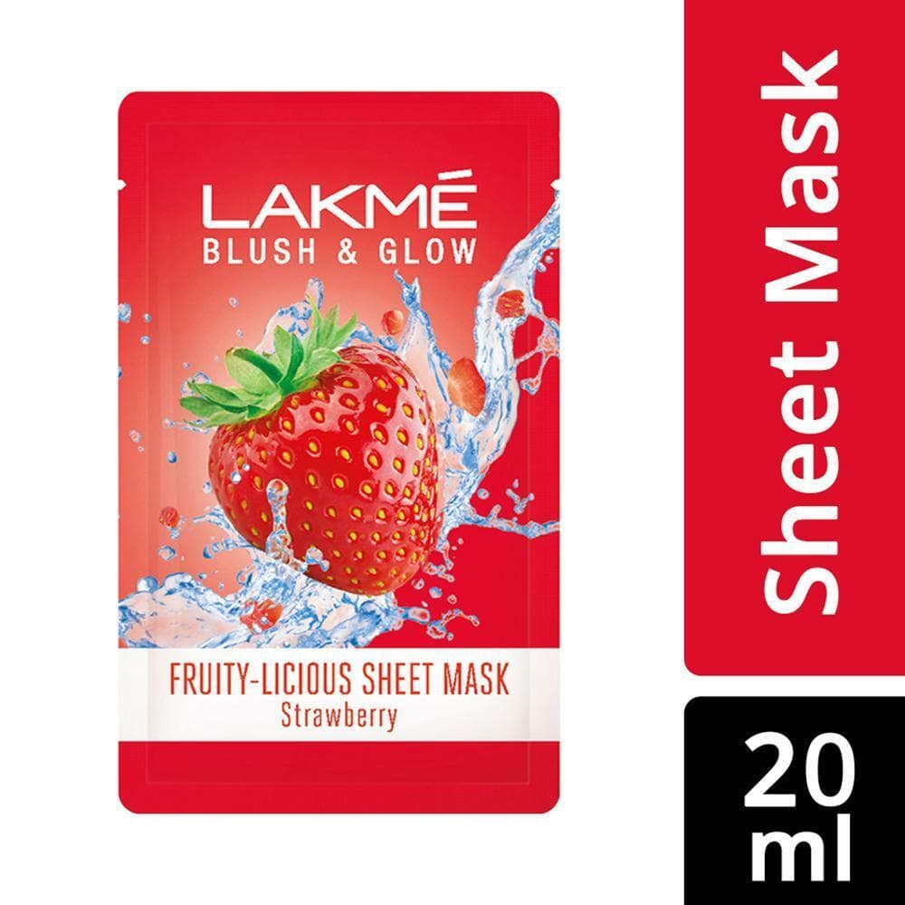 Lakme Blush & Glow Fruity-Licious Sheet Mask, Strawberry