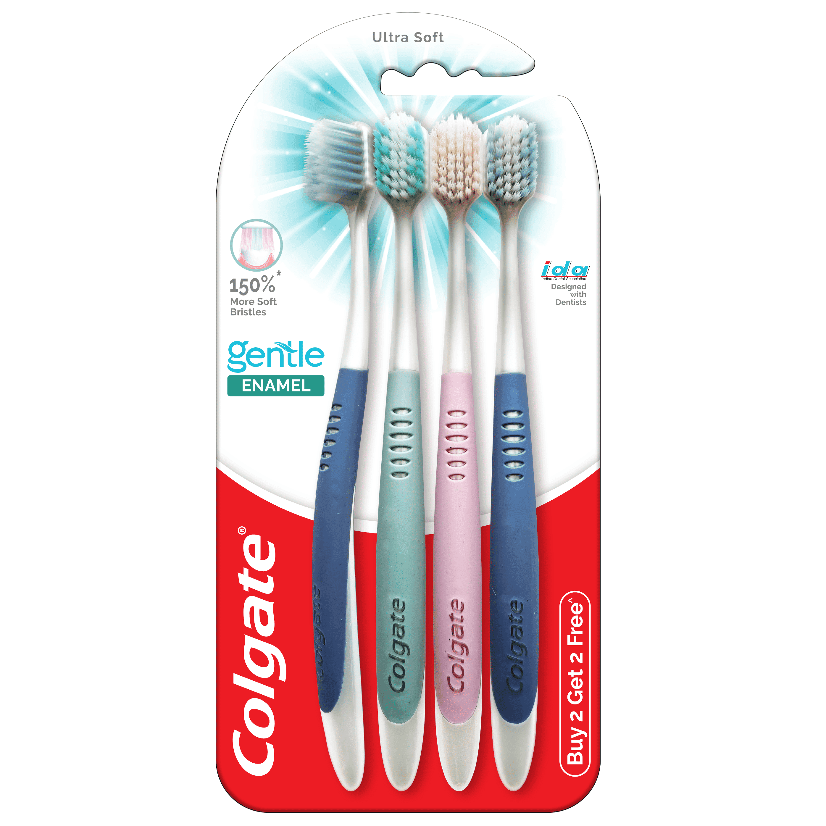 Colgate Gentle Enamel Multicolor Ultra Soft Toothbrush